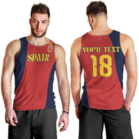 Custom Spain Football Men Tank Top La Roja National Pride