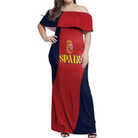 Custom Spain Football Off Shoulder Maxi Dress La Roja National Pride
