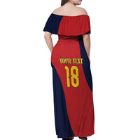Custom Spain Football Off Shoulder Maxi Dress La Roja National Pride