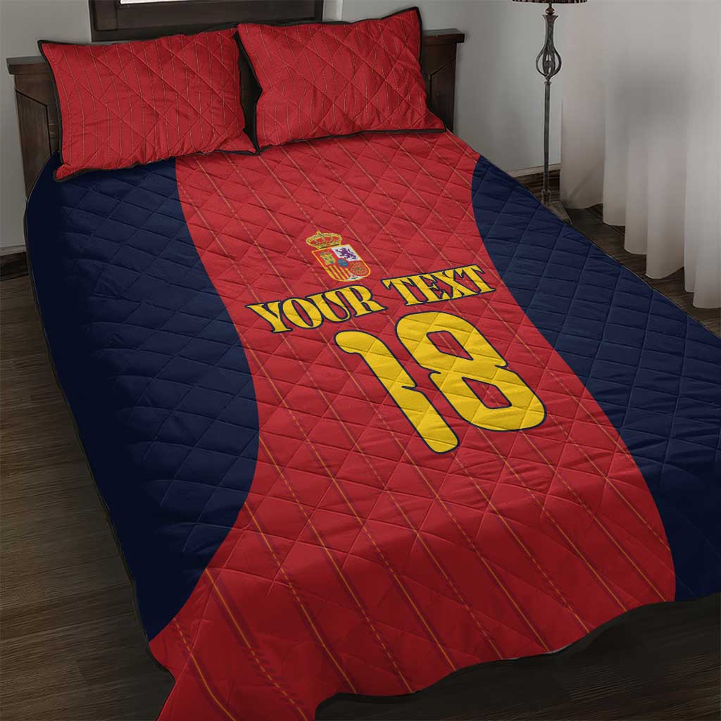 Custom Spain Football Quilt Bed Set La Roja National Pride