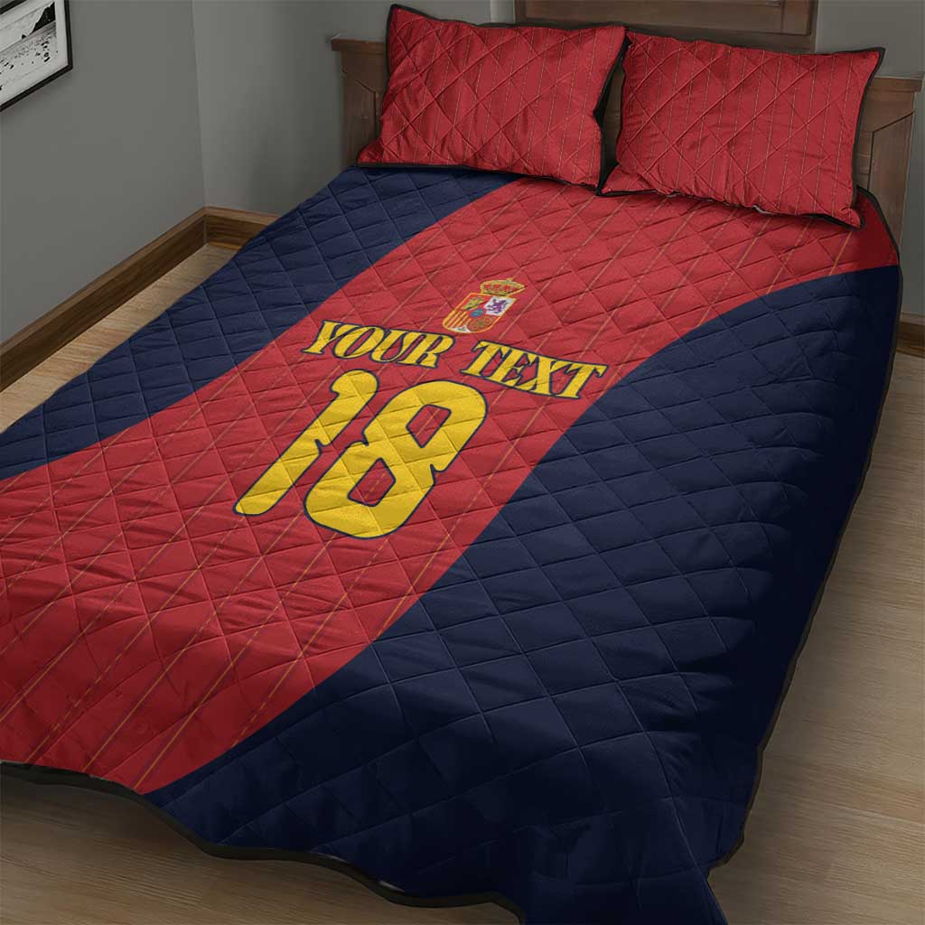 Custom Spain Football Quilt Bed Set La Roja National Pride