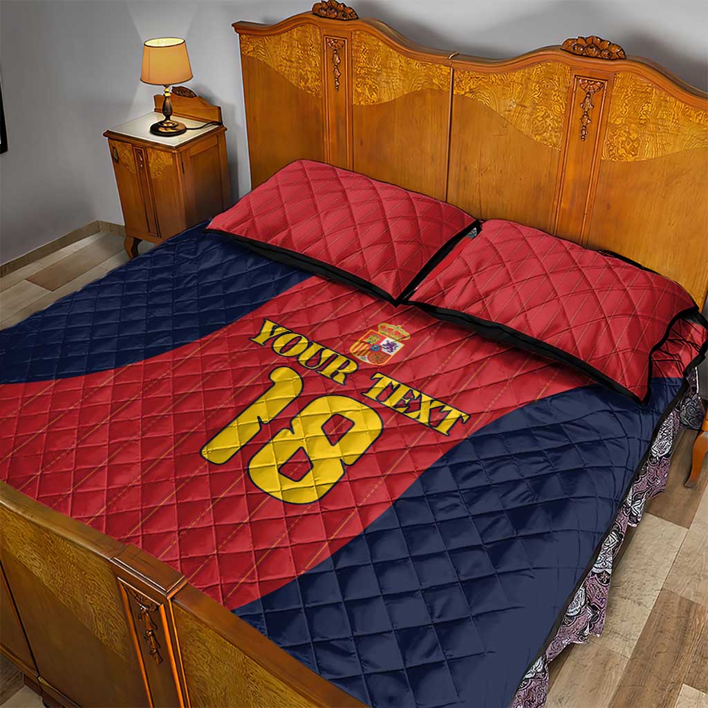 Custom Spain Football Quilt Bed Set La Roja National Pride