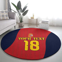 Custom Spain Football Round Carpet La Roja National Pride