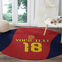 Custom Spain Football Round Carpet La Roja National Pride