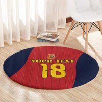 Custom Spain Football Round Carpet La Roja National Pride