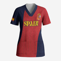 Custom Spain Football Scrub Top La Roja National Pride