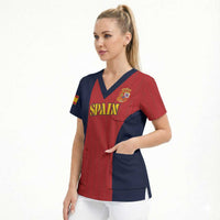 Custom Spain Football Scrub Top La Roja National Pride