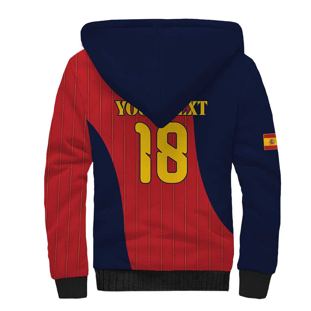 Custom Spain Football Sherpa Hoodie La Roja National Pride