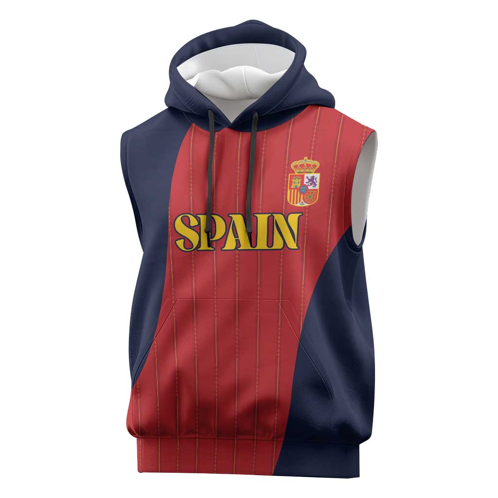 Custom Spain Football Sleeveless Hoodie La Roja National Pride