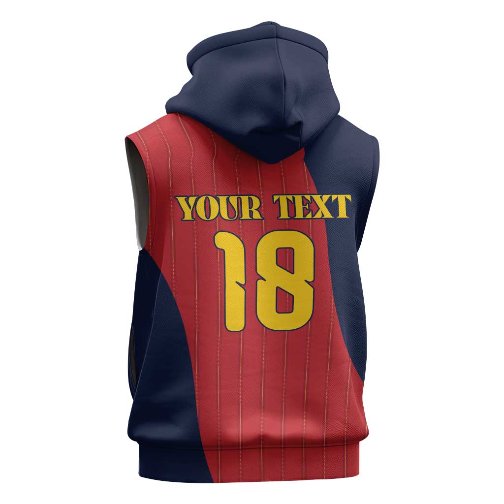 Custom Spain Football Sleeveless Hoodie La Roja National Pride