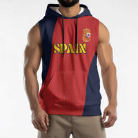 Custom Spain Football Sleeveless Hoodie La Roja National Pride