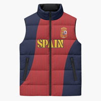 Custom Spain Football Sleeveless Puffer Jacket La Roja National Pride