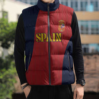 Custom Spain Football Sleeveless Puffer Jacket La Roja National Pride