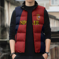 Custom Spain Football Sleeveless Puffer Jacket La Roja National Pride