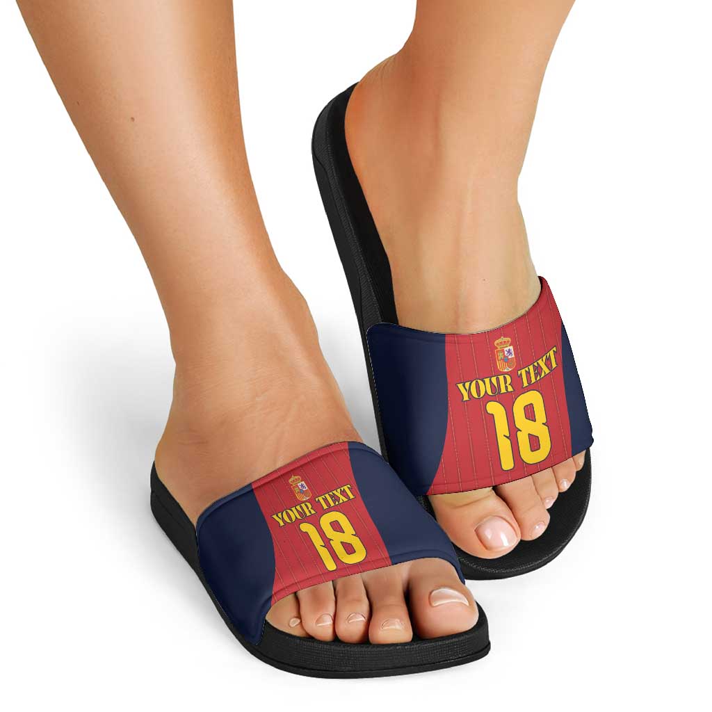 Custom Spain Football Slide Sandals La Roja National Pride