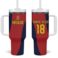 Custom Spain Football Tumbler With Handle La Roja National Pride