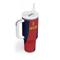 Custom Spain Football Tumbler With Handle La Roja National Pride