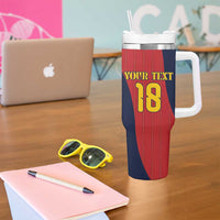 Custom Spain Football Tumbler With Handle La Roja National Pride