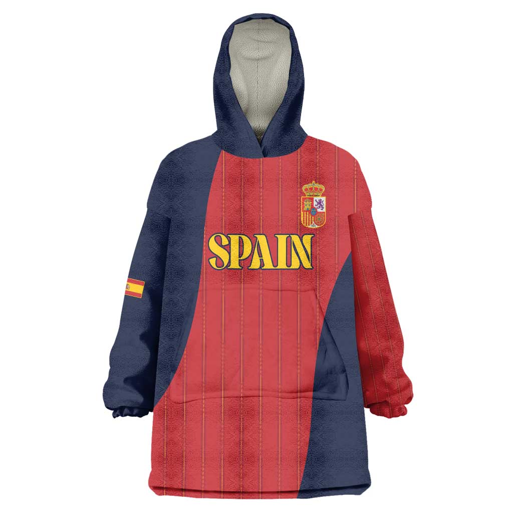 Custom Spain Football Wearable Blanket Hoodie La Roja National Pride