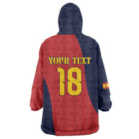 Custom Spain Football Wearable Blanket Hoodie La Roja National Pride
