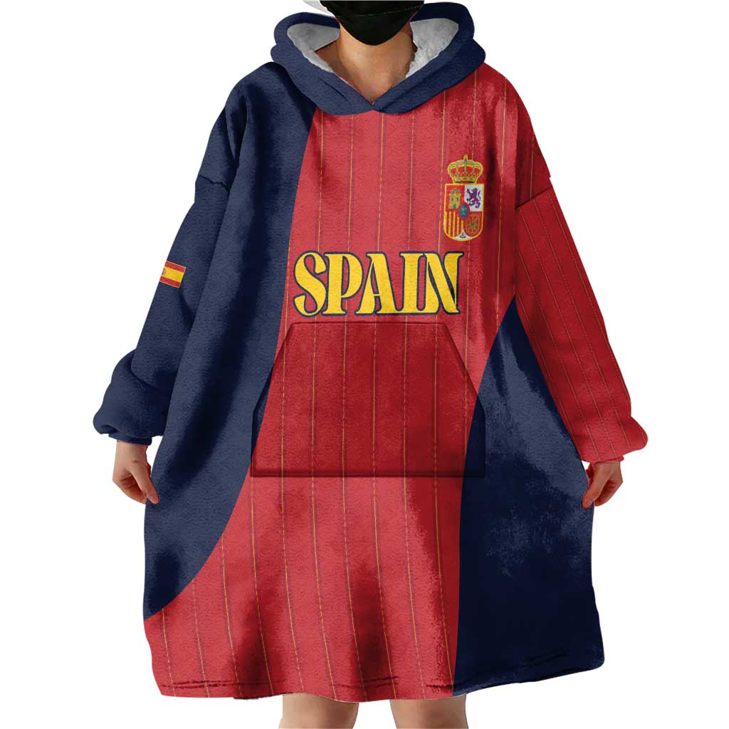Custom Spain Football Wearable Blanket Hoodie La Roja National Pride