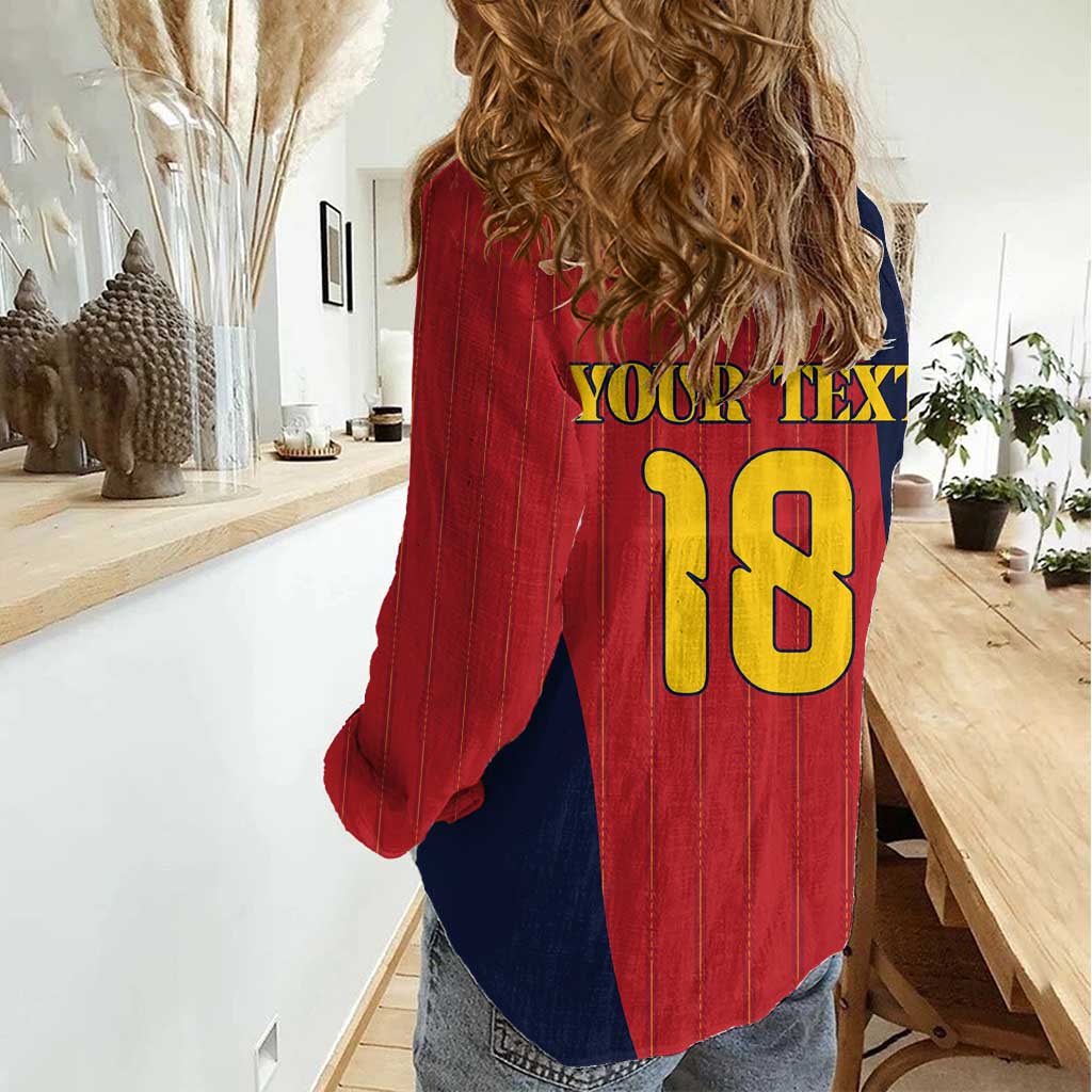 Custom Spain Football Women Casual Shirt La Roja National Pride