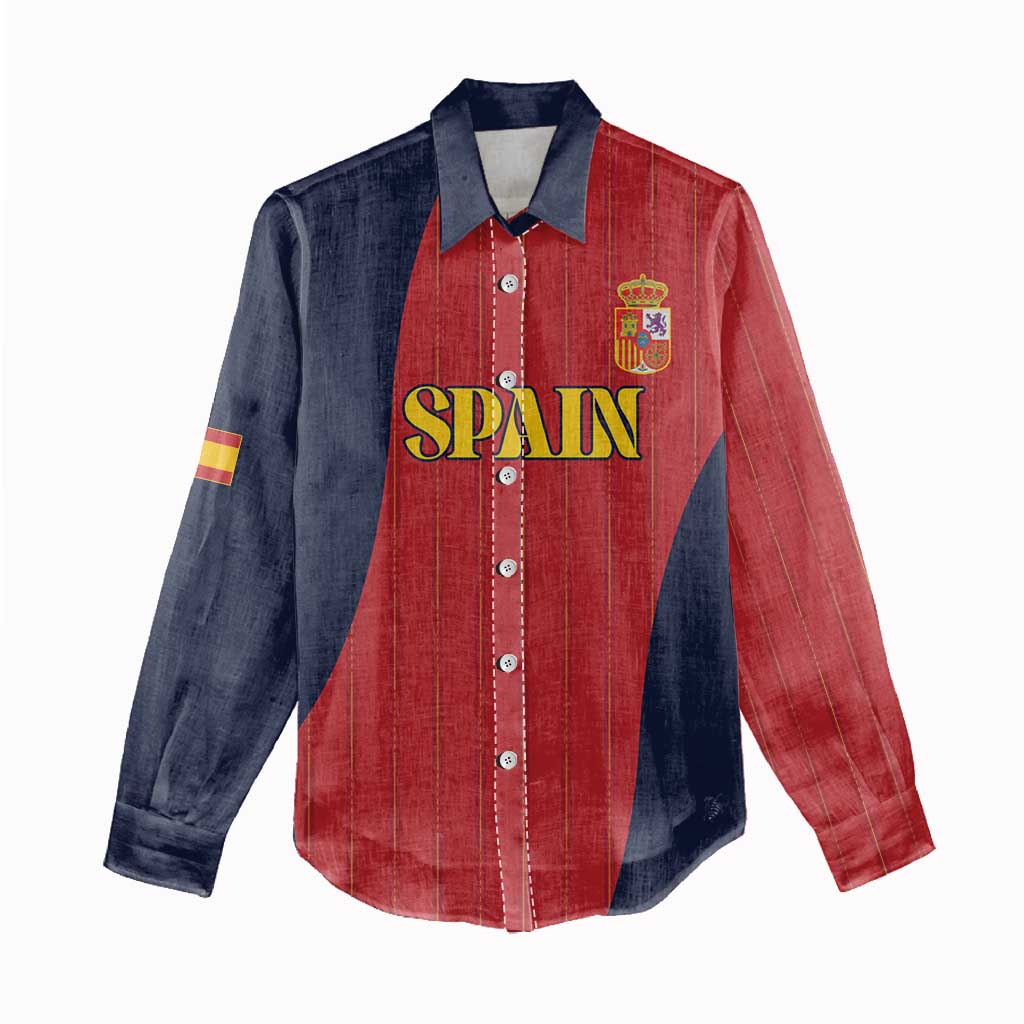Custom Spain Football Women Casual Shirt La Roja National Pride