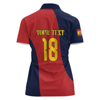 Custom Spain Football Women Polo Shirt La Roja National Pride