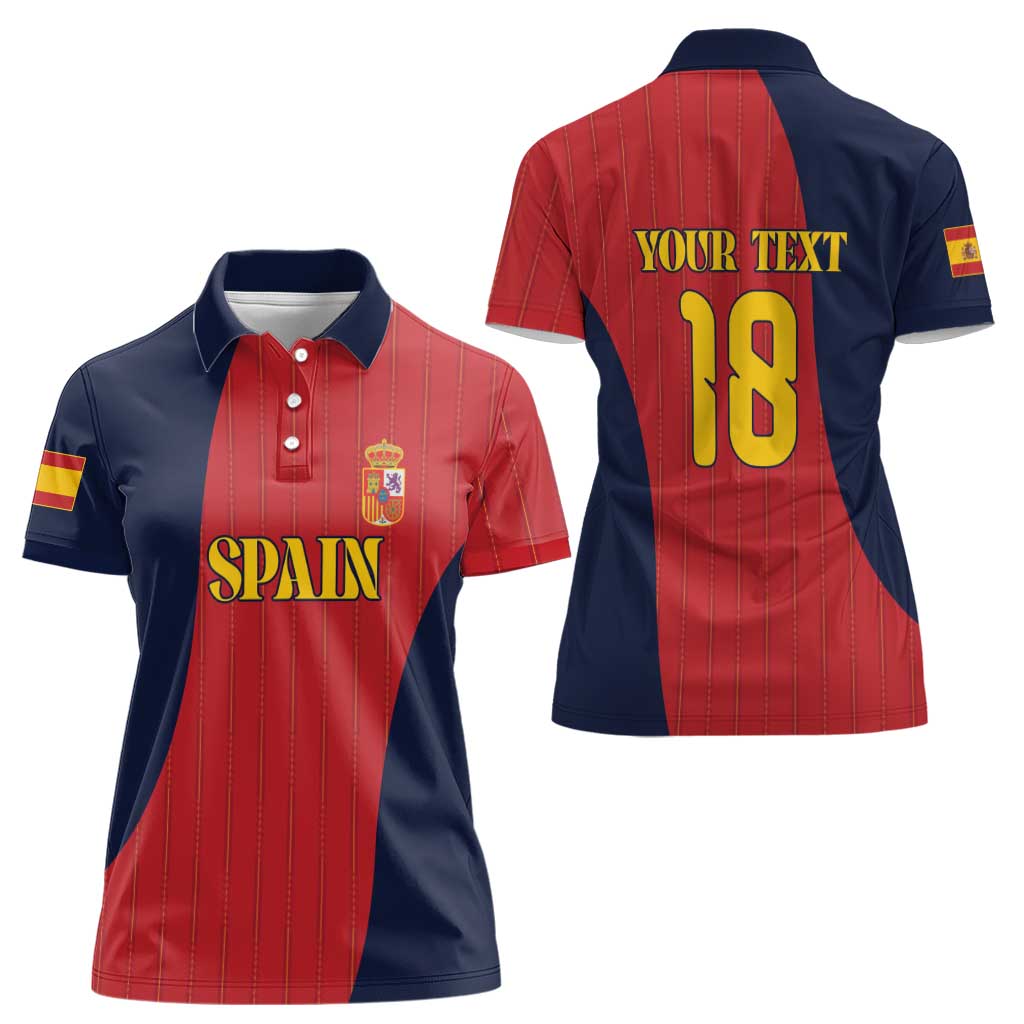 Custom Spain Football Women Polo Shirt La Roja National Pride