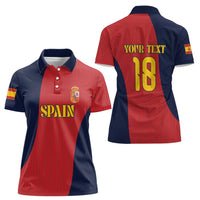Custom Spain Football Women Polo Shirt La Roja National Pride