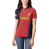 Custom Spain Football Women Polo Shirt La Roja National Pride