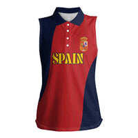 Custom Spain Football Women Sleeveless Polo Shirt La Roja National Pride