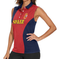 Custom Spain Football Women Sleeveless Polo Shirt La Roja National Pride