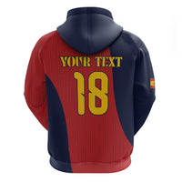 Custom Spain Football Zip Hoodie La Roja National Pride