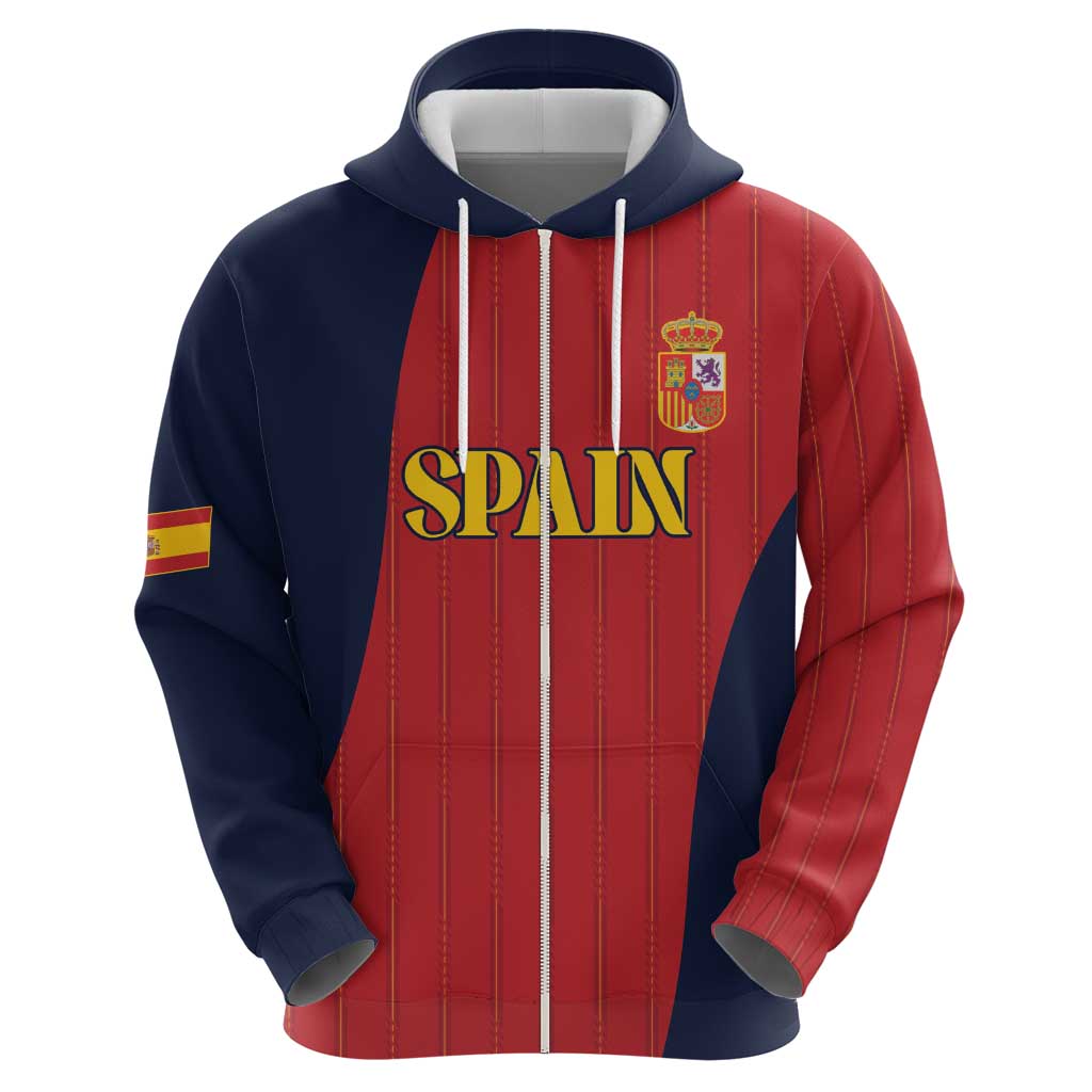 Custom Spain Football Zip Hoodie La Roja National Pride