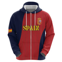 Custom Spain Football Zip Hoodie La Roja National Pride
