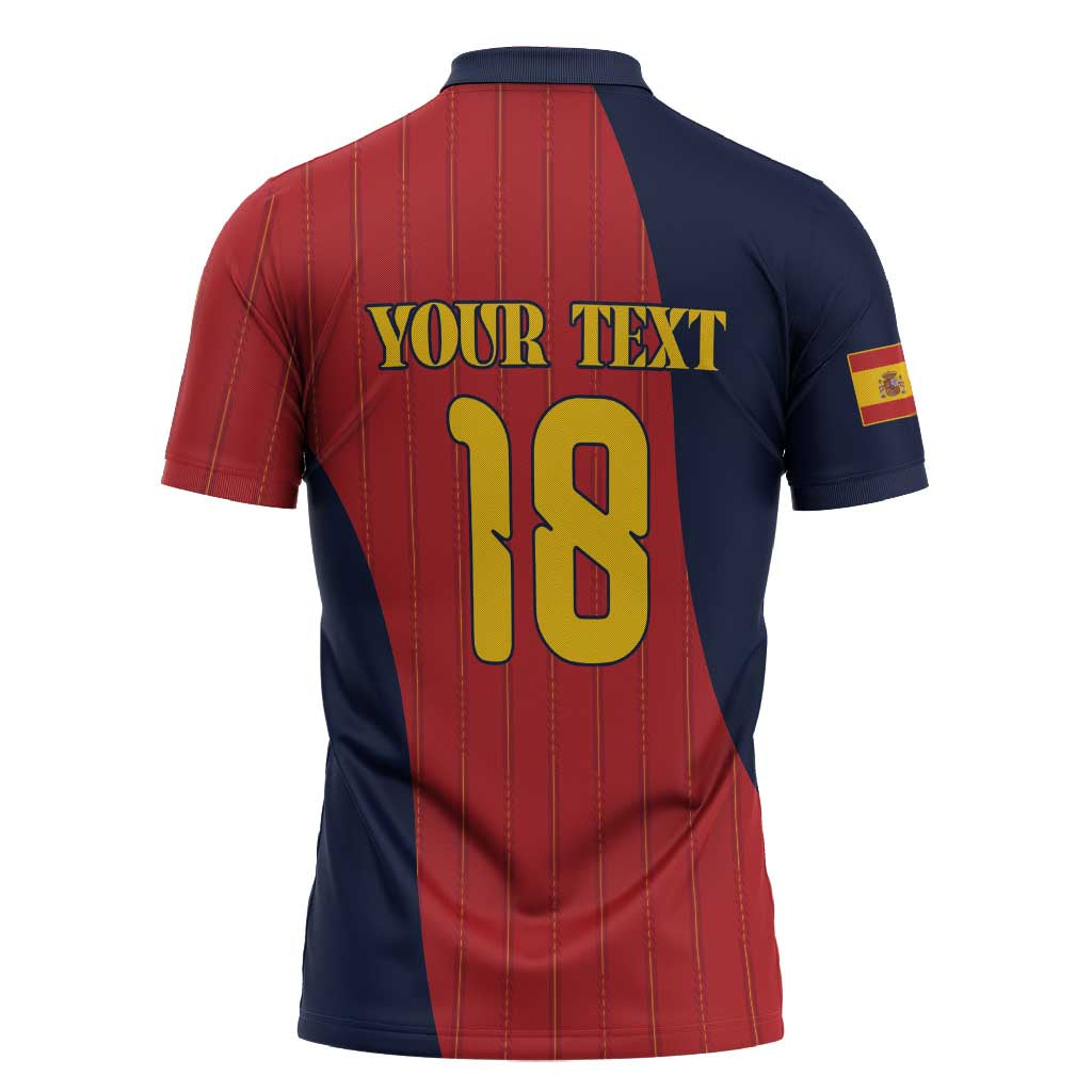 Custom Spain Football Zipper Polo Shirt La Roja National Pride