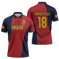 Custom Spain Football Zipper Polo Shirt La Roja National Pride