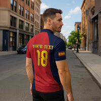 Custom Spain Football Zipper Polo Shirt La Roja National Pride