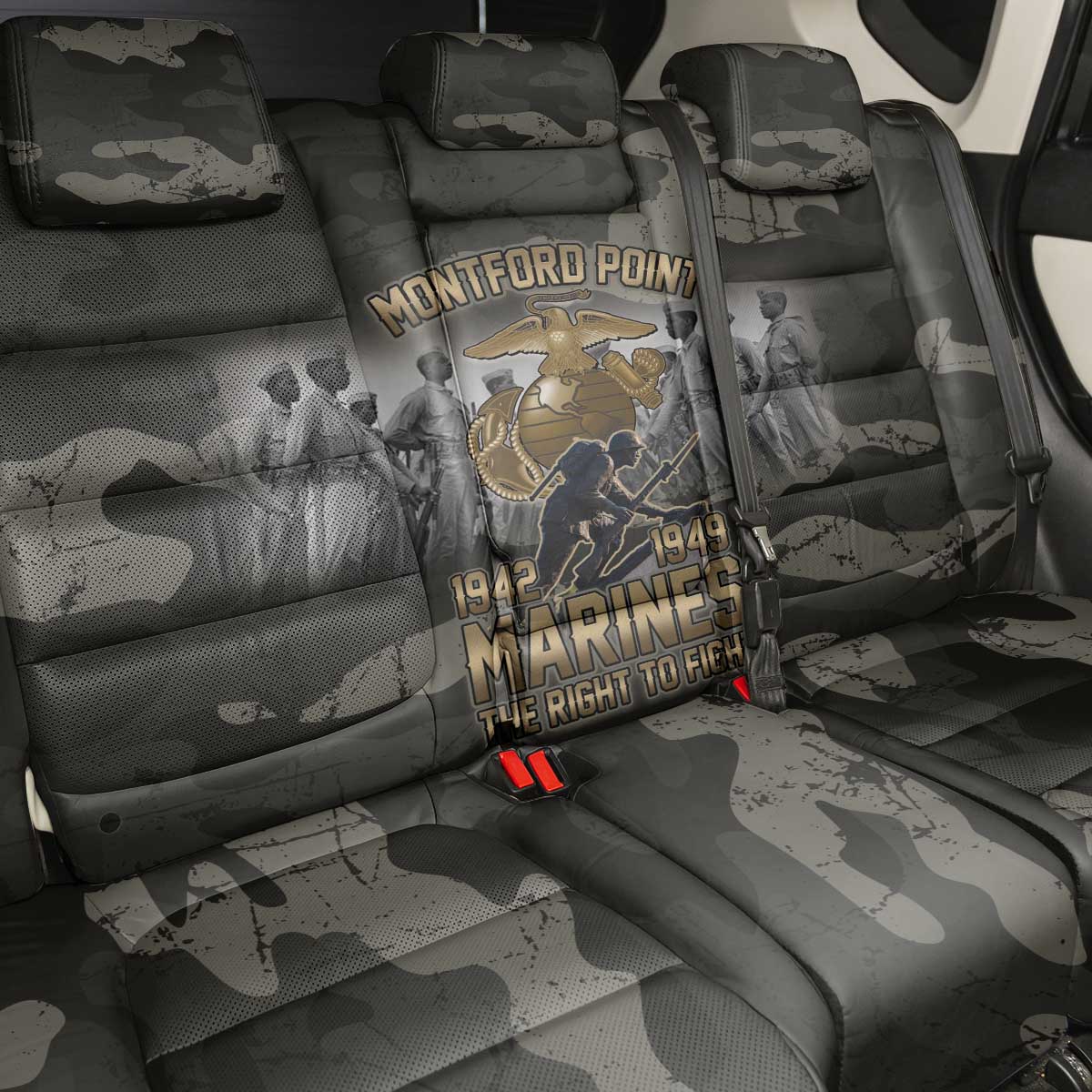 Montford Point Marines 1942-1949 Back Car Seat Cover The Right to Fight Legacy Tribute