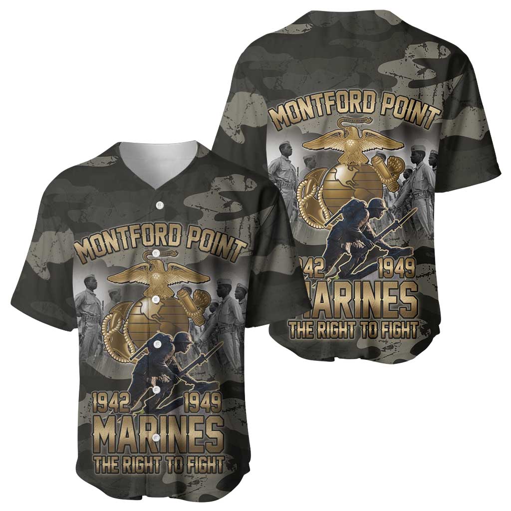 Montford Point Marines 1942-1949 Baseball Jersey The Right to Fight Legacy Tribute