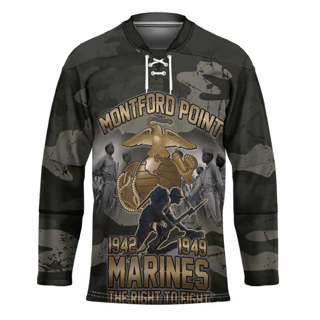 Montford Point Marines 1942-1949 Hockey Jersey The Right to Fight Legacy Tribute