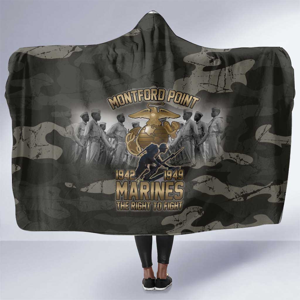 Montford Point Marines 1942-1949 Hooded Blanket The Right to Fight Legacy Tribute