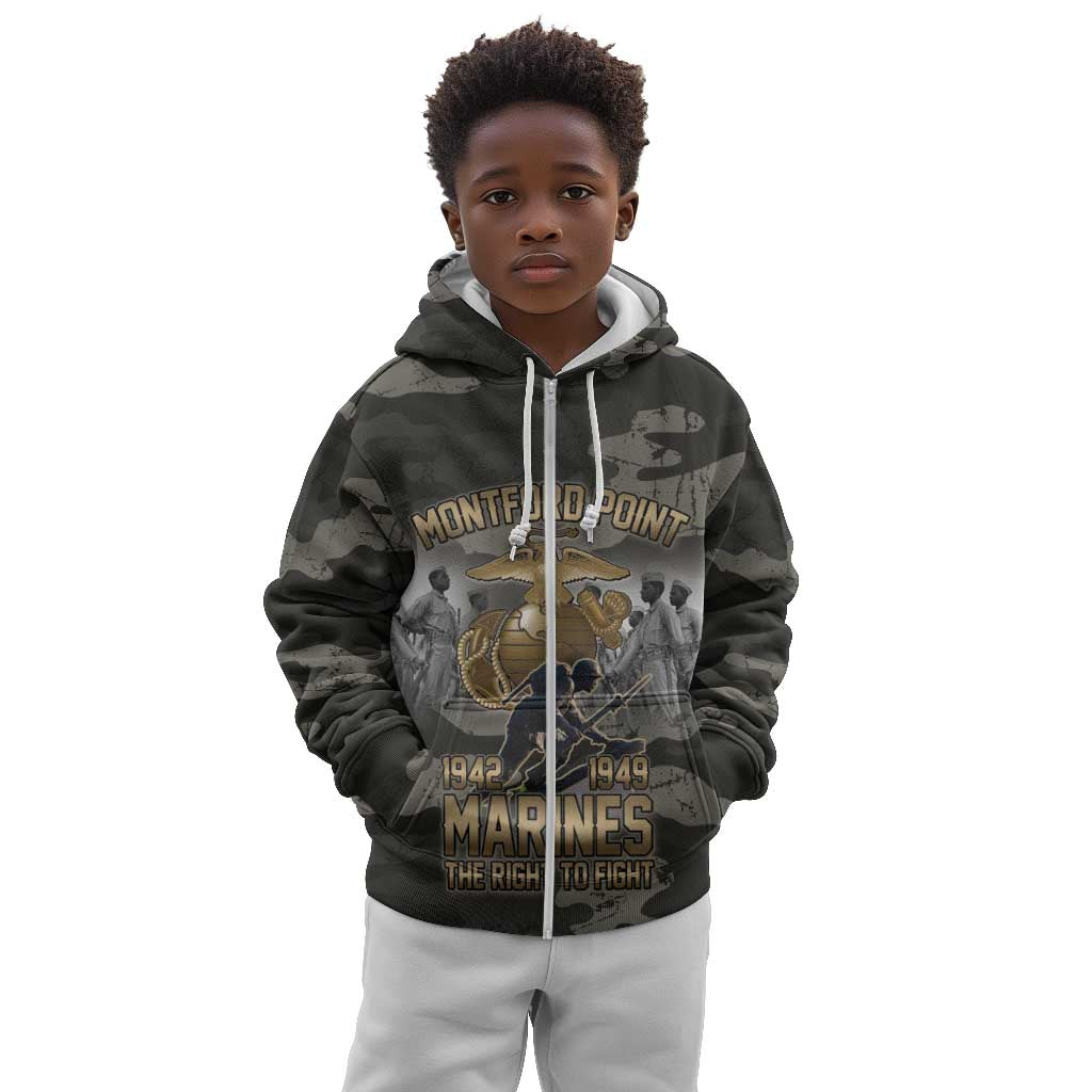 Montford Point Marines 1942-1949 Kid Hoodie The Right to Fight Legacy Tribute