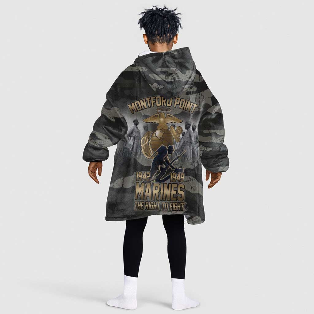 Montford Point Marines 1942-1949 Kid Wearable Blanket Hoodie The Right to Fight Legacy Tribute