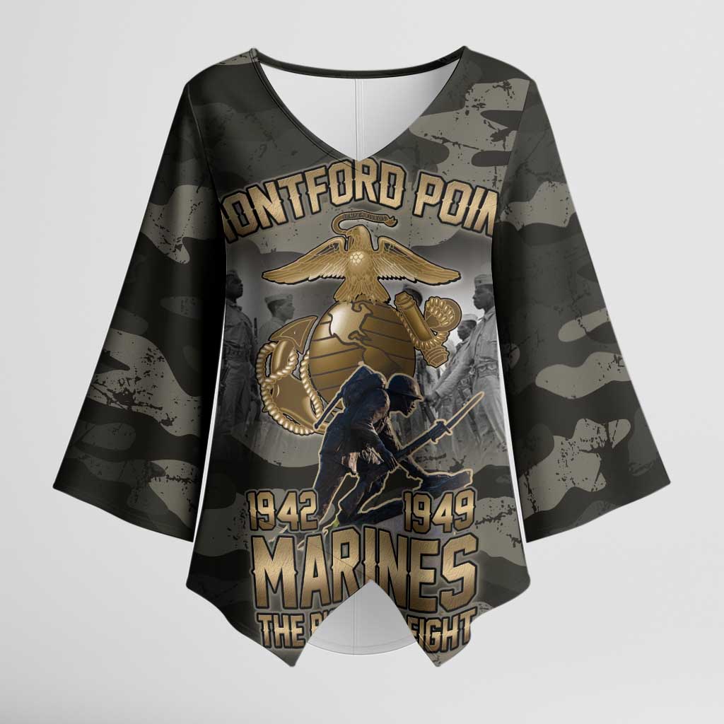 Montford Point Marines 1942-1949 Kimono Sleeve Blouse The Right to Fight Legacy Tribute