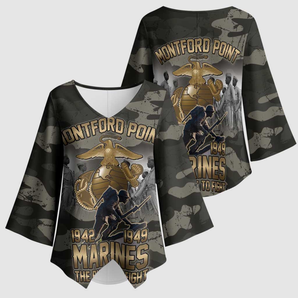 Montford Point Marines 1942-1949 Kimono Sleeve Blouse The Right to Fight Legacy Tribute