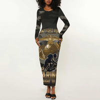 Montford Point Marines 1942-1949 Long Sleeve Bodycon Dress The Right to Fight Legacy Tribute
