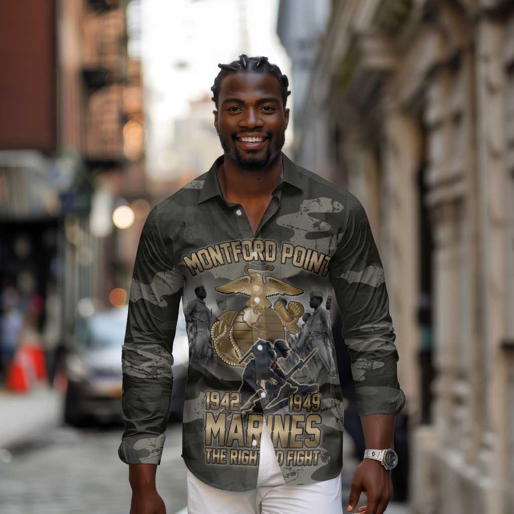 Montford Point Marines 1942-1949 Long Sleeve Button Shirt The Right to Fight Legacy Tribute