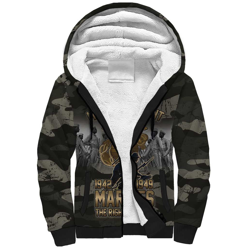 Montford Point Marines 1942-1949 Sherpa Hoodie The Right to Fight Legacy Tribute